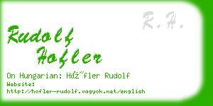 rudolf hofler business card